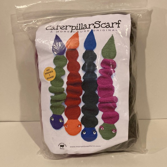 Merino Wool Yarn Kit by Morehouse Farm, Caterpillar Scarf Knit Kit - Picture 1 of 8